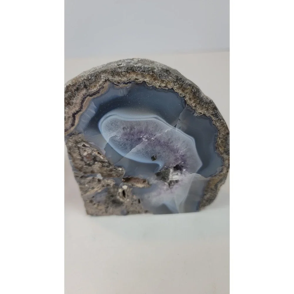 natural stone amethyst quartz crystal cluster geode Bookends